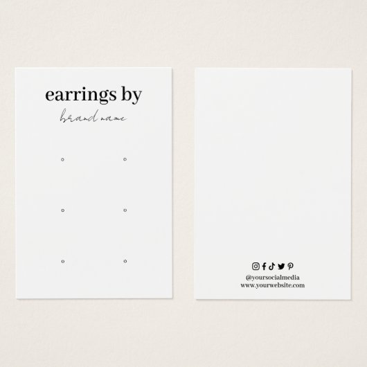 Visitekaartje voor beeldscherm oormerken (Voorkant /achterkant)