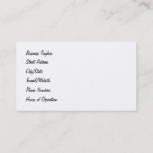 Visitekaartje voor berging en reparatie van schepe (Achterkant)