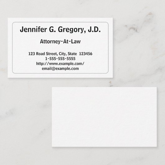 Visitekaartje voor beroepsprocureur-bij-wet (Voorkant / Achterkant)