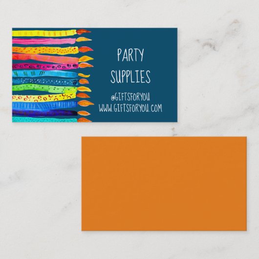 Visitekaartje voor bevoorradingskaarsen van partij (Voorkant / Achterkant)