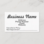 Visitekaartje voor bewerkbare beenstrips Sjabloon (Achterkant)