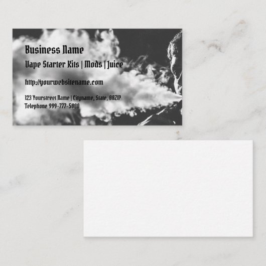 Visitekaartje voor blaaswolken (Voorkant / Achterkant)