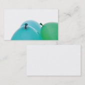 visitekaartje voor blauwe en groene ballonnen (Voorkant / Achterkant)