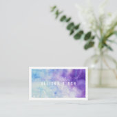Visitekaartje voor blauwe en Paarse Waterverf (Staand voorkant)