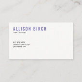 Visitekaartje voor blauwe en Paarse Waterverf (Achterkant)