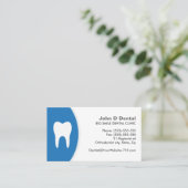 Visitekaartje voor blauwe en witte tandheelkundige (Staand voorkant)