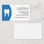Visitekaartje voor blauwe en witte tandheelkundige (Voorkant / Achterkant)