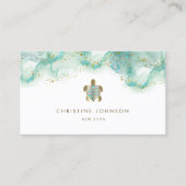 visitekaartje voor blauwgroen zeeen schildpad (Voorkant)