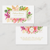 Visitekaartje voor  bloemen voor pastel-gebeurteni (Voorkant / Achterkant)