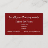 Visitekaartje voor Bloemist - Flower Power (Achterkant)