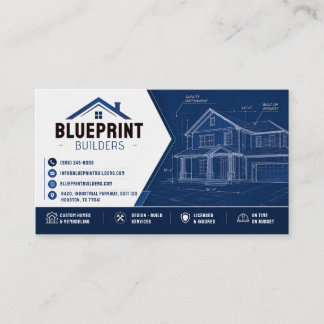 Visitekaartje voor blueprintaannemer bouwer