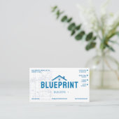 Visitekaartje voor blueprintaannemer bouwer (Staand voorkant)