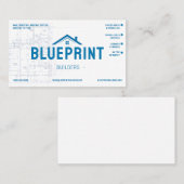 Visitekaartje voor blueprintaannemer bouwer (Voorkant / Achterkant)