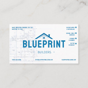 Visitekaartje voor blueprintaannemer bouwer