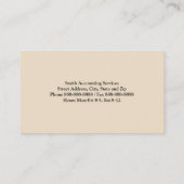 Visitekaartje voor boekhoudkundige diensten (Achterkant)