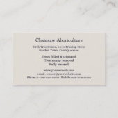 Visitekaartje voor boomchirurgie (Achterkant)