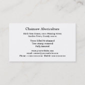 Visitekaartje voor boomchirurgie (Achterkant)