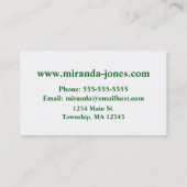 Visitekaartje voor botanische Cherry Print (Achterkant)