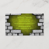 visitekaartje voor bouwstenen gebroken bakstenen (Achterkant)