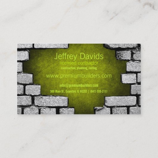 visitekaartje voor bouwstenen gebroken bakstenen (Achterkant)