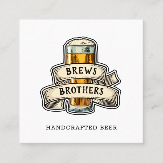 Visitekaartje voor brouwerij van balie (Voorkant)