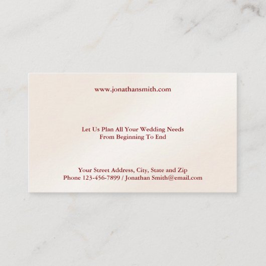 Visitekaartje voor bruiloft (Achterkant)