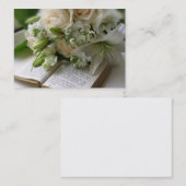 Visitekaartje voor bruiloft met bouquet (Voorkant / Achterkant)