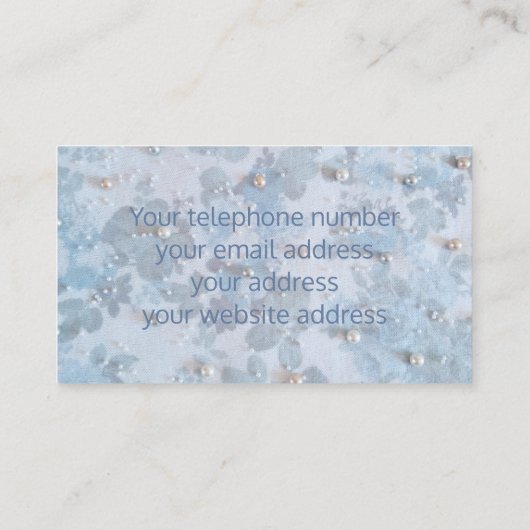 Visitekaartje voor bruiloft met parels (Achterkant)