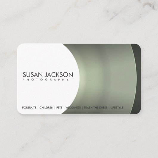 Visitekaartje voor camera-lensfotografie (Voorkant)