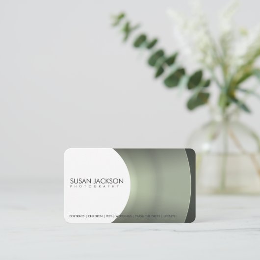 Visitekaartje voor camera-lensfotografie (Staand voorkant)