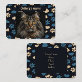 Visitekaartje voor Catteries Paw Prints Patroon (Voorkant / Achterkant)