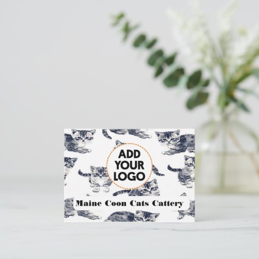  Visitekaartje voor cattery (Staand voorkant)