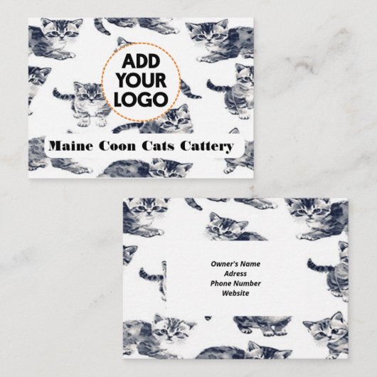  Visitekaartje voor cattery (Voorkant / Achterkant)