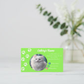  Visitekaartje voor cattery gazon groen (Staand voorkant)