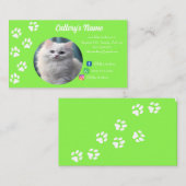  Visitekaartje voor cattery gazon groen (Voorkant / Achterkant)