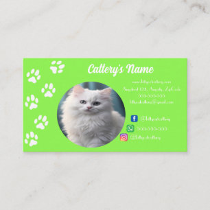 Visitekaartje voor cattery gazon groen