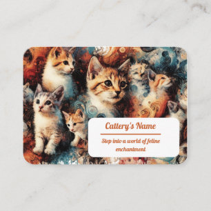 Visitekaartje voor Cattery Painting Cat Pattern Contactkaartje