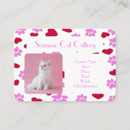 Visitekaartje voor Cattery Paw Prints Pattern