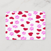 Visitekaartje voor Cattery Paw Prints Pattern (Achterkant)