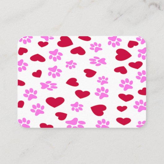 Visitekaartje voor Cattery Paw Prints Pattern (Achterkant)