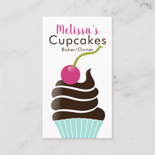 Visitekaartje voor chocolade-kersen (Voorkant)