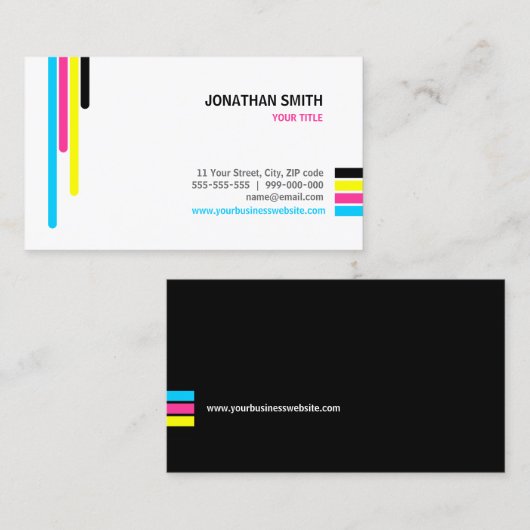 Visitekaartje voor CMYK-offsetkleuren afdrukken (Voorkant / Achterkant)