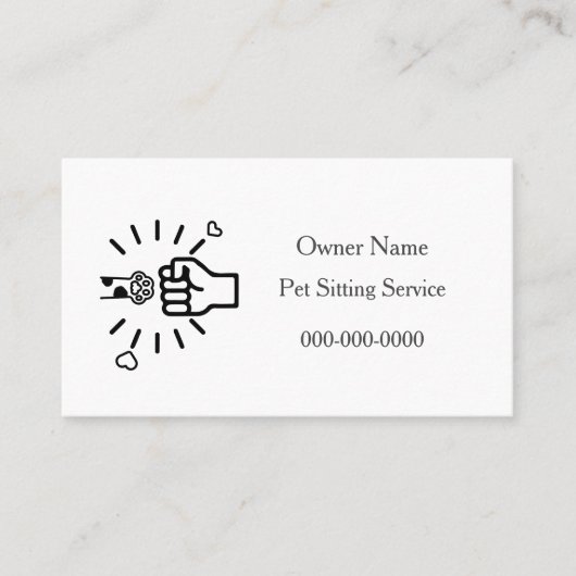 Visitekaartje voor computersitter (Voorkant)