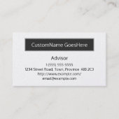 Visitekaartje voor conservatief advies en basisadv (Voorkant)