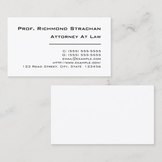 Visitekaartje voor conservatief, plat en dapper (Voorkant / Achterkant)