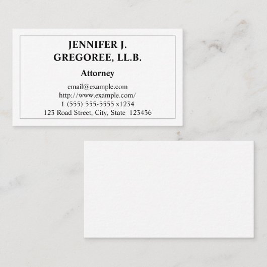 Visitekaartje voor conservatieve en teruggezette p (Voorkant / Achterkant)