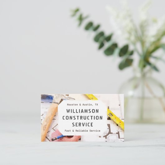 Visitekaartje voor constructie - Plan, tapemaatreg (Staand voorkant)