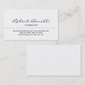 Visitekaartje voor consultant voor zwart-witscript (Voorkant / Achterkant)