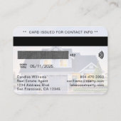 Visitekaartje voor creditering makelaar in onroere (Achterkant)