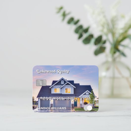 Visitekaartje voor creditering makelaar in onroere (Staand voorkant)